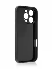 Черный чехол для iPhone 16, Pro, Max, Plus ребристый силиконовый BROSCORP, матовый карбон