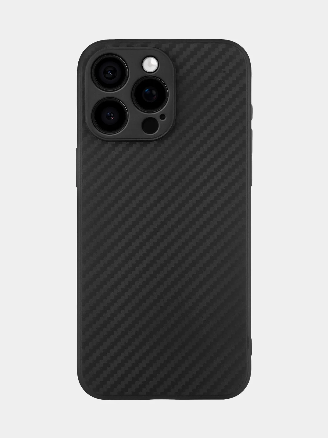 Черный чехол для iPhone 16, Pro, Max, Plus ребристый силиконовый BROSCORP, матовый карбон
