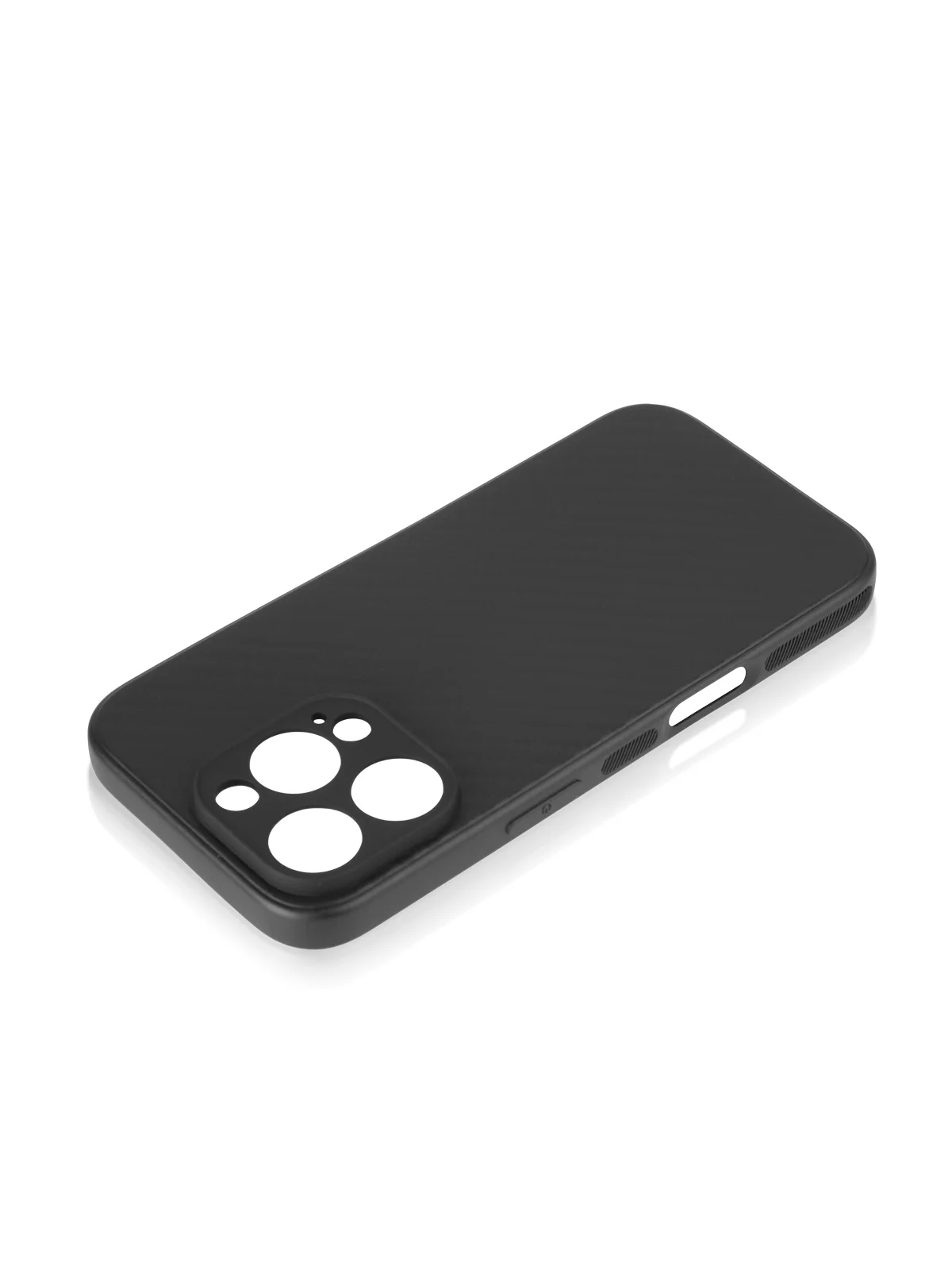 Черный чехол для iPhone 16, Pro, Max, Plus ребристый силиконовый BROSCORP, матовый карбон
