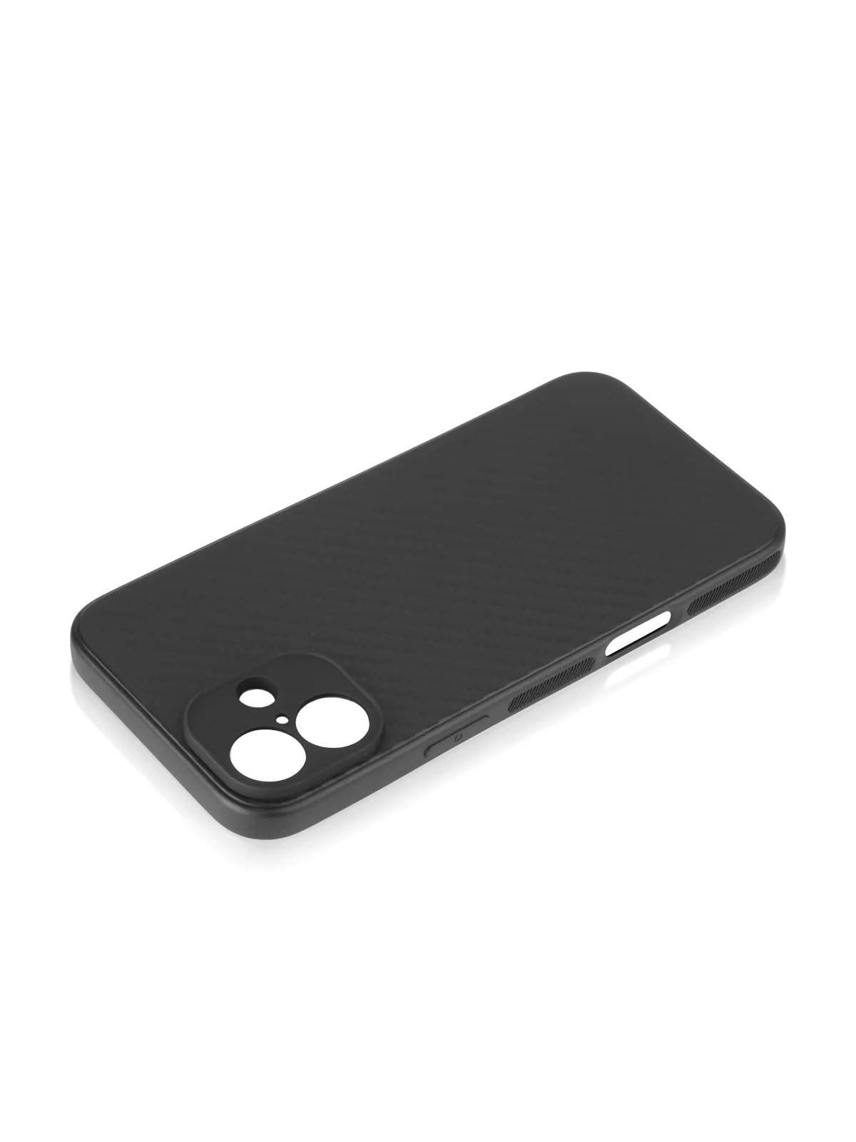Черный чехол для iPhone 16, Pro, Max, Plus ребристый силиконовый BROSCORP, матовый карбон