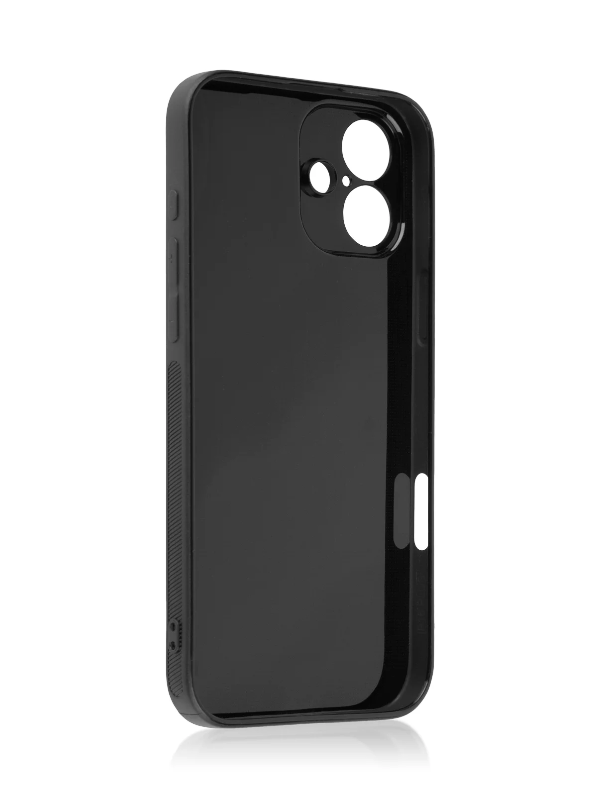 Черный чехол для iPhone 16, Pro, Max, Plus ребристый силиконовый BROSCORP, матовый карбон