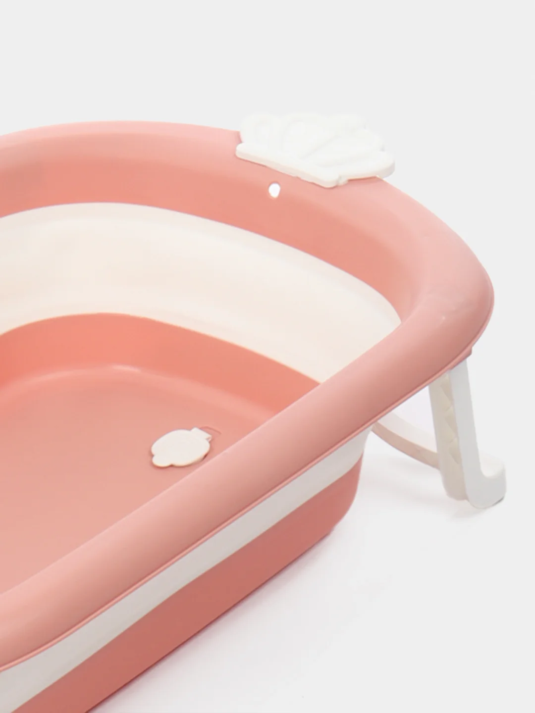 Розовый ванна складная детская со сливом MOWbaby Oasis
