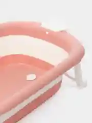 Розовый ванна складная детская со сливом MOWbaby Oasis