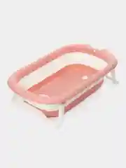 Розовый ванна складная детская со сливом MOWbaby Oasis