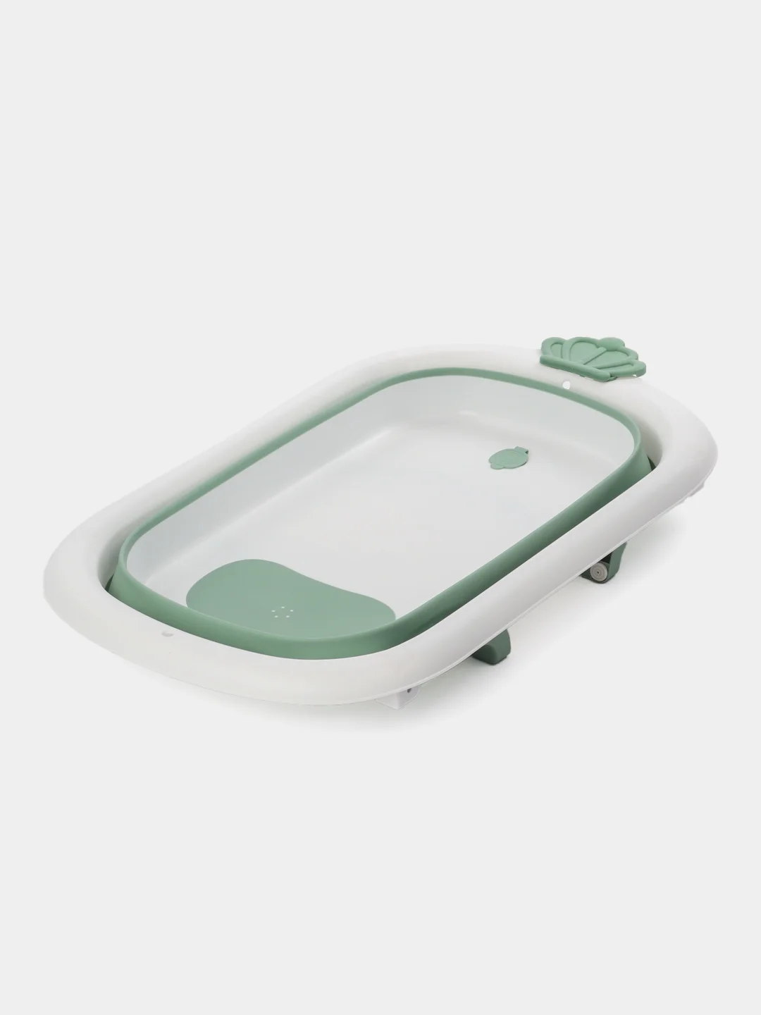 Зеленый ванна складная детская со сливом MOWbaby Oasis