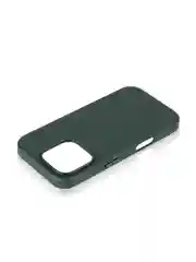 Тёмно-зелёный чехол MagSafe для iPhone 16, Pro Max Plus кожаный BROSCORP из экокожи с защитой камер