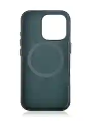 Тёмно-зелёный чехол MagSafe для iPhone 16, Pro Max Plus кожаный BROSCORP из экокожи с защитой камер