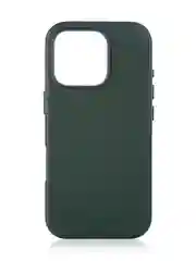 Тёмно-зелёный чехол MagSafe для iPhone 16, Pro Max Plus кожаный BROSCORP из экокожи с защитой камер