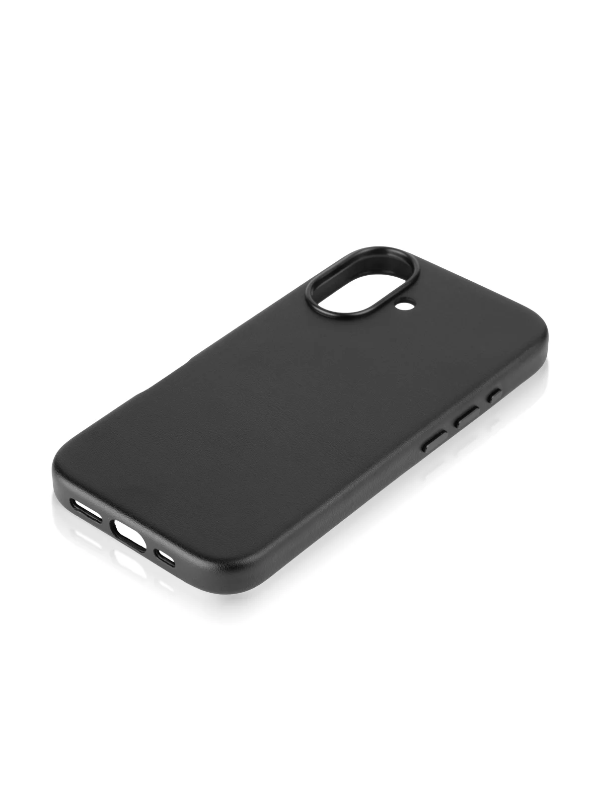 Черный чехол MagSafe для iPhone 16, Pro Max Plus кожаный BROSCORP из экокожи с защитой камер