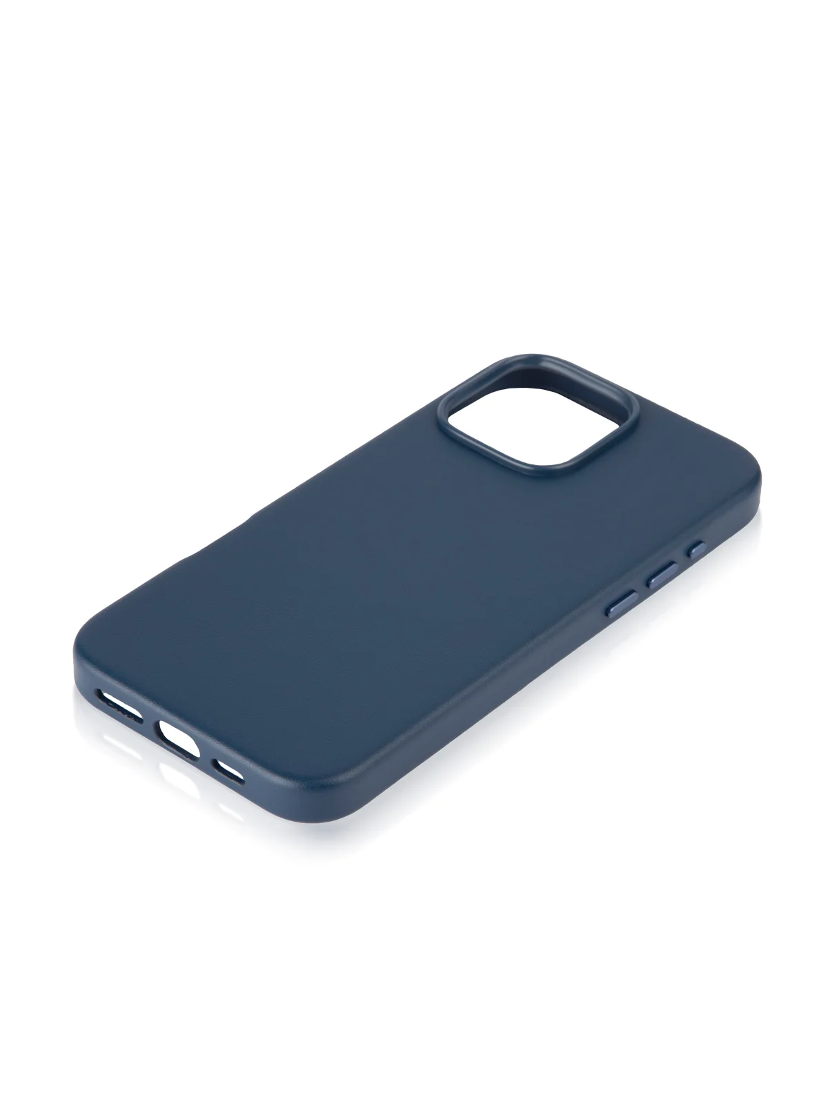 Синий чехол MagSafe для iPhone 16, Pro Max Plus кожаный BROSCORP из экокожи с защитой камер