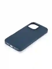 Синий чехол MagSafe для iPhone 16, Pro Max Plus кожаный BROSCORP из экокожи с защитой камер