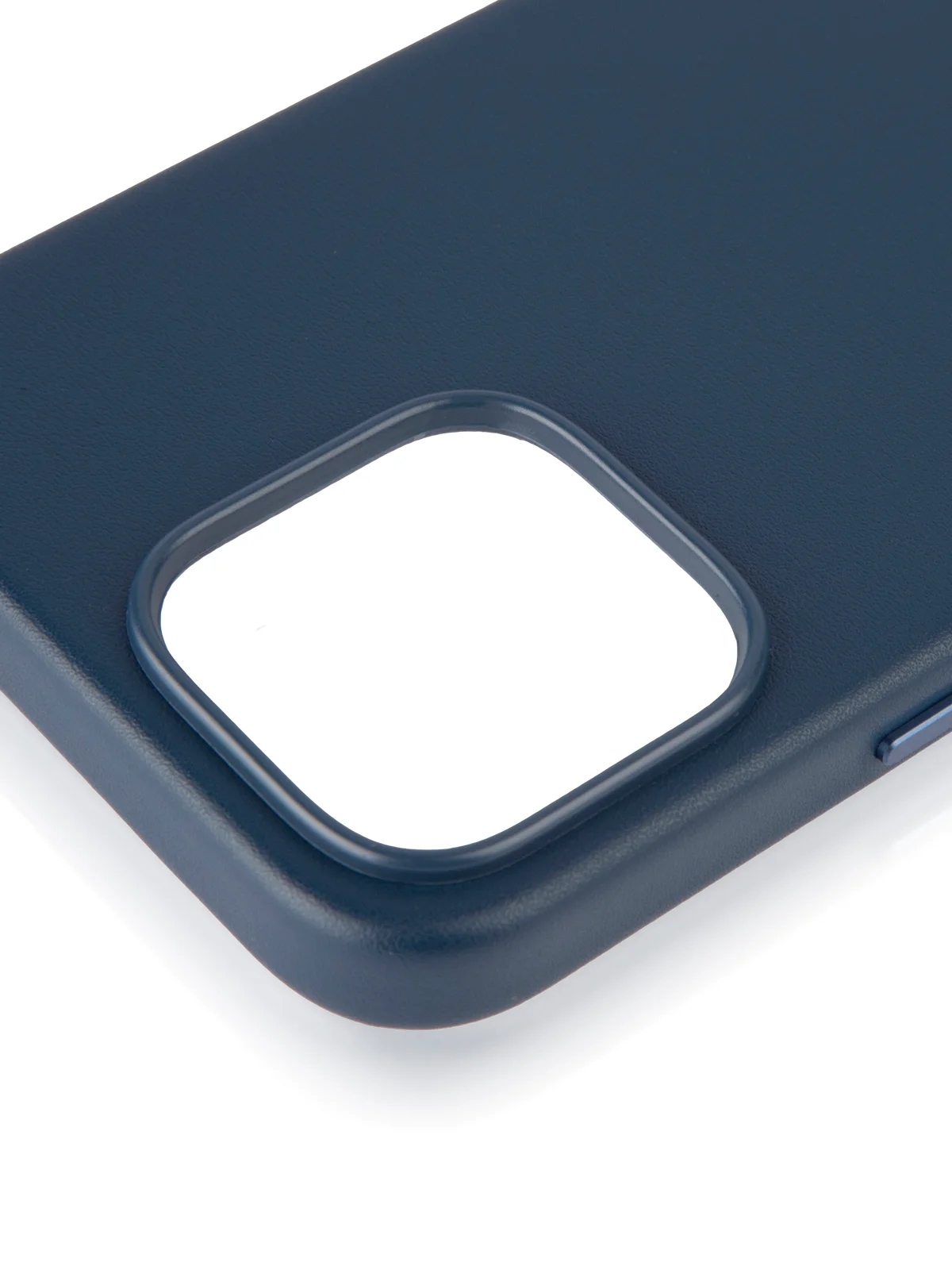 Синий чехол MagSafe для iPhone 16, Pro Max Plus кожаный BROSCORP из экокожи с защитой камер