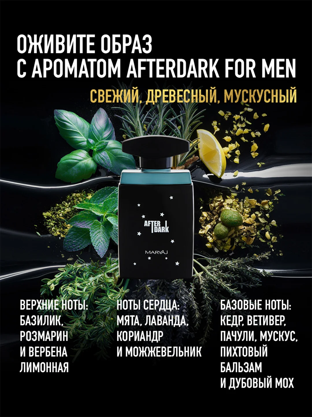Парфюмерная вода мужская MARYAJ AFTER DARK, 100 мл
