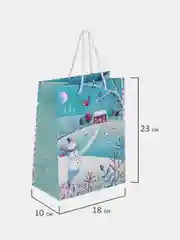 Пакет подарочный новогодний ЗОЛОТАЯ СКАЗКА Collection Medium, 18х10х23 см, 1 штука