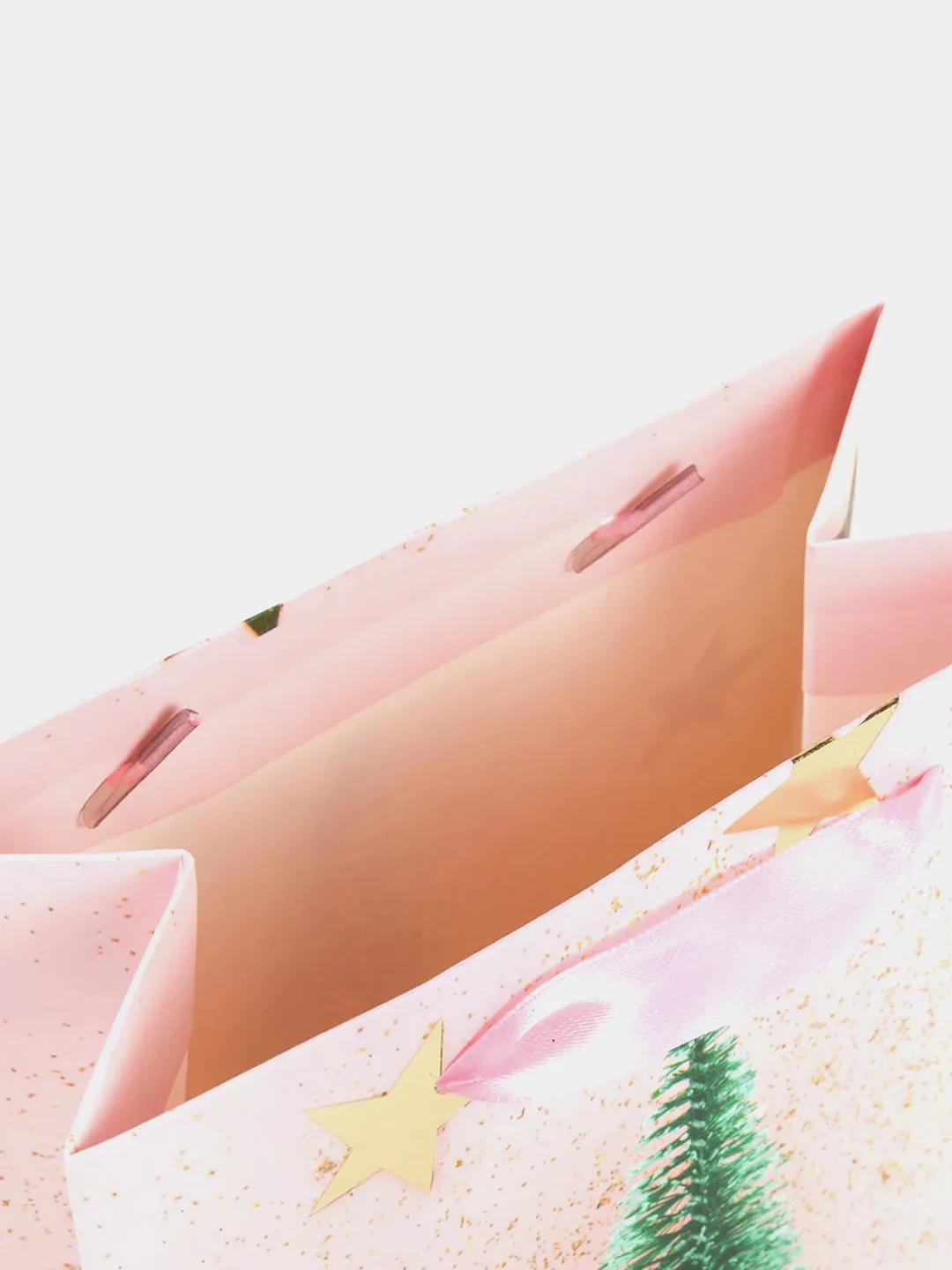 Пакет подарочный новогодний ЗОЛОТАЯ СКАЗКА Pink Ivory, 18x10x23 см, 1 штука, фольга