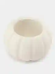 Белый шкатулка тыква, 9 см, гипс, кашпо, подсвечник