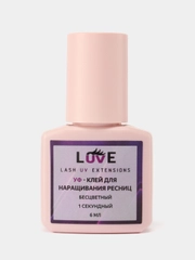 UV УФ Клей для наращивания ресниц LUVE 6мл Бесцветный 1 секундный / LED клей Прозрачный