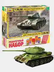 Сборная модель Советский средний танк Т-34/85 подарочный набор масштабная 1:35 КИТ пластик