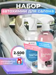 Набор автохимии Complex для ухода за салоном автомобиля / подарочный набор / 3 предмета