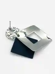 Серебряный серьги-подвески женские, квадратные, серьги массивные