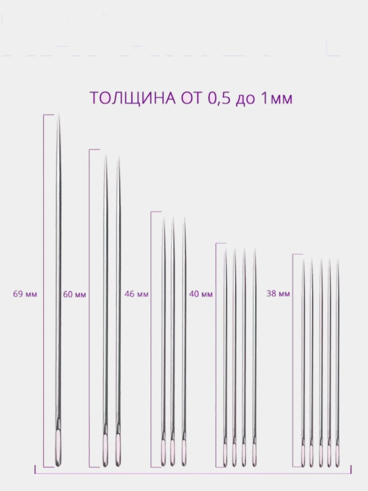 Иглы для ручного шитья, сталь