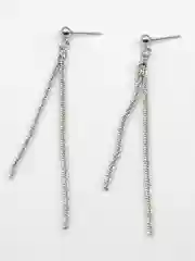 Серебряный серьги женские, длинные, со стразами, серьги-гвоздики