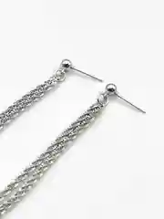 Серебряный серьги женские, длинные, со стразами, серьги-гвоздики