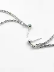 Серебряный серьги женские, длинные, со стразами, серьги-гвоздики