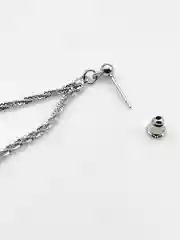 Серебряный серьги женские, длинные, со стразами, серьги-гвоздики