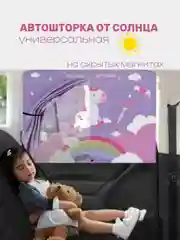 Шторка солнцезащитная двухслойная на магнитах в авто