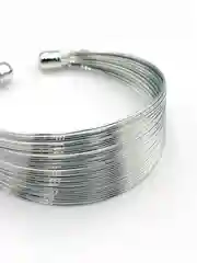 Серебряный браслет женский, на руку, широкий, металлический