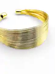 Золотой браслет женский, на руку, широкий, металлический