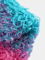 Синий меланж мочалка массажная, для бани и душа, ручная вязка