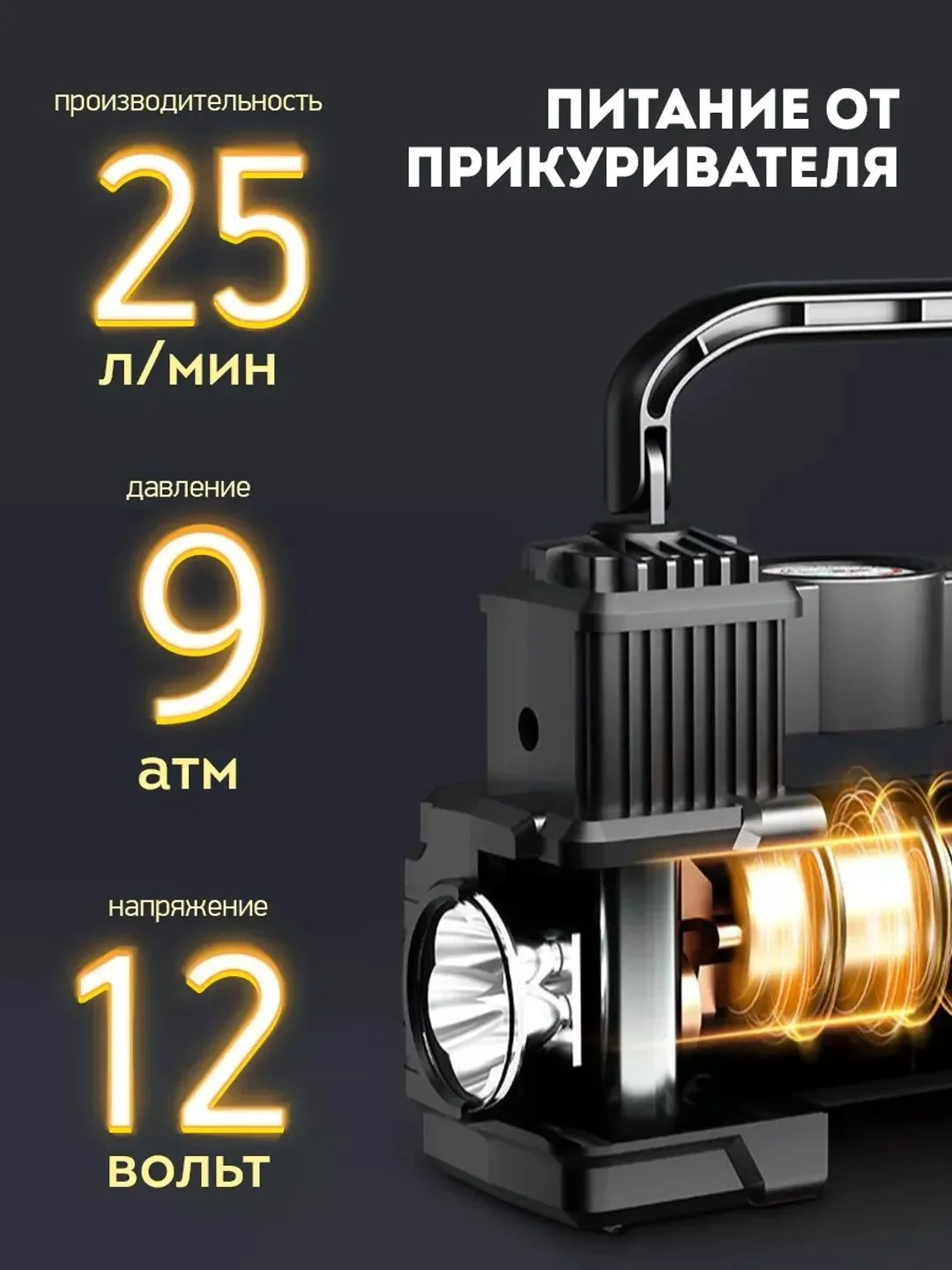 Компрессор автомобильный, насос электрический AMAX