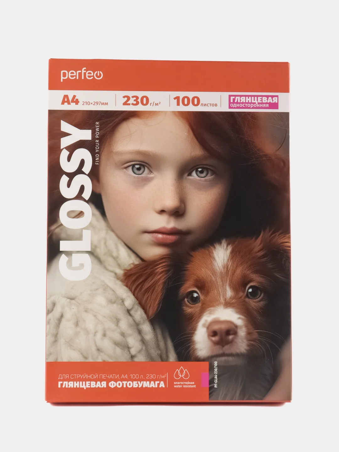 Белый фотобумага Perfeo А4 230 г/м2 глянцевая 100л (PF-GLA4-230/100) (G14)