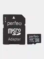 Карта памяти Perfeo microSD 16GB High-Capacity (Class 10) с адаптером economy series