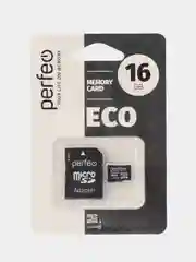 Карта памяти Perfeo microSD 16GB High-Capacity (Class 10) с адаптером economy series