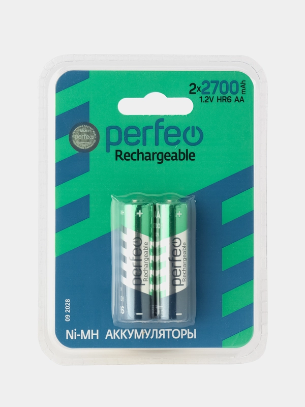 Аккумуляторные батарейки пальчиковые Perfeo AA2700mAh/2ШТ в блистере