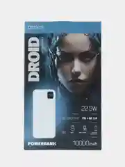 Белый внешний аккумулятор Perfeo DROID 10000 mAh