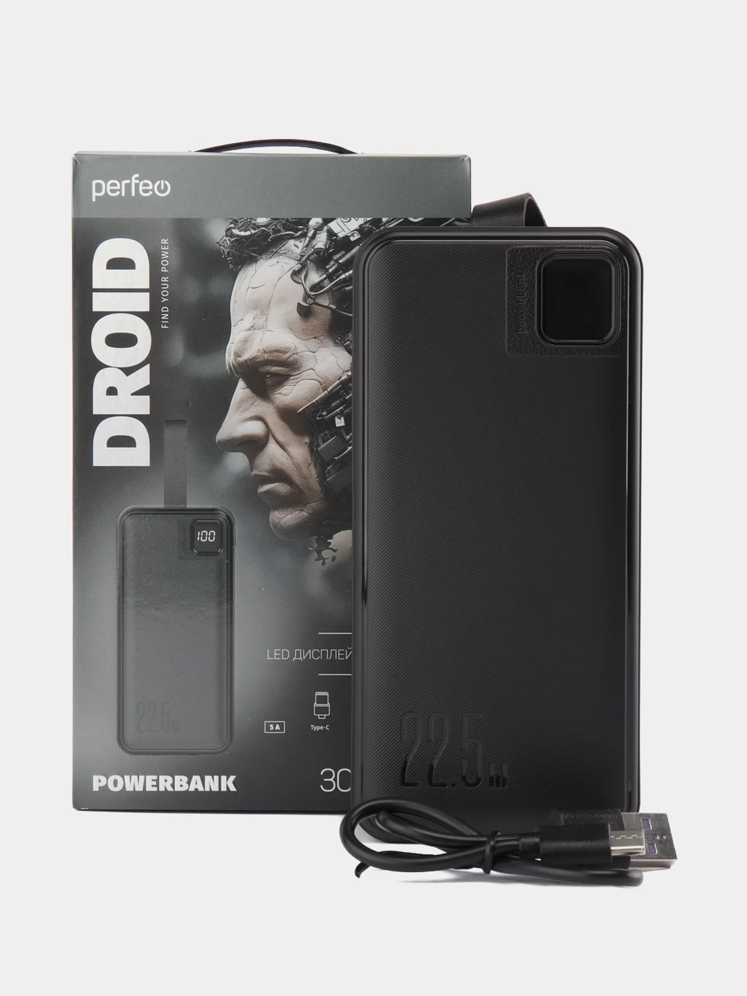 Черный внешний аккумулятор Perfeo DROID 30000 mAh