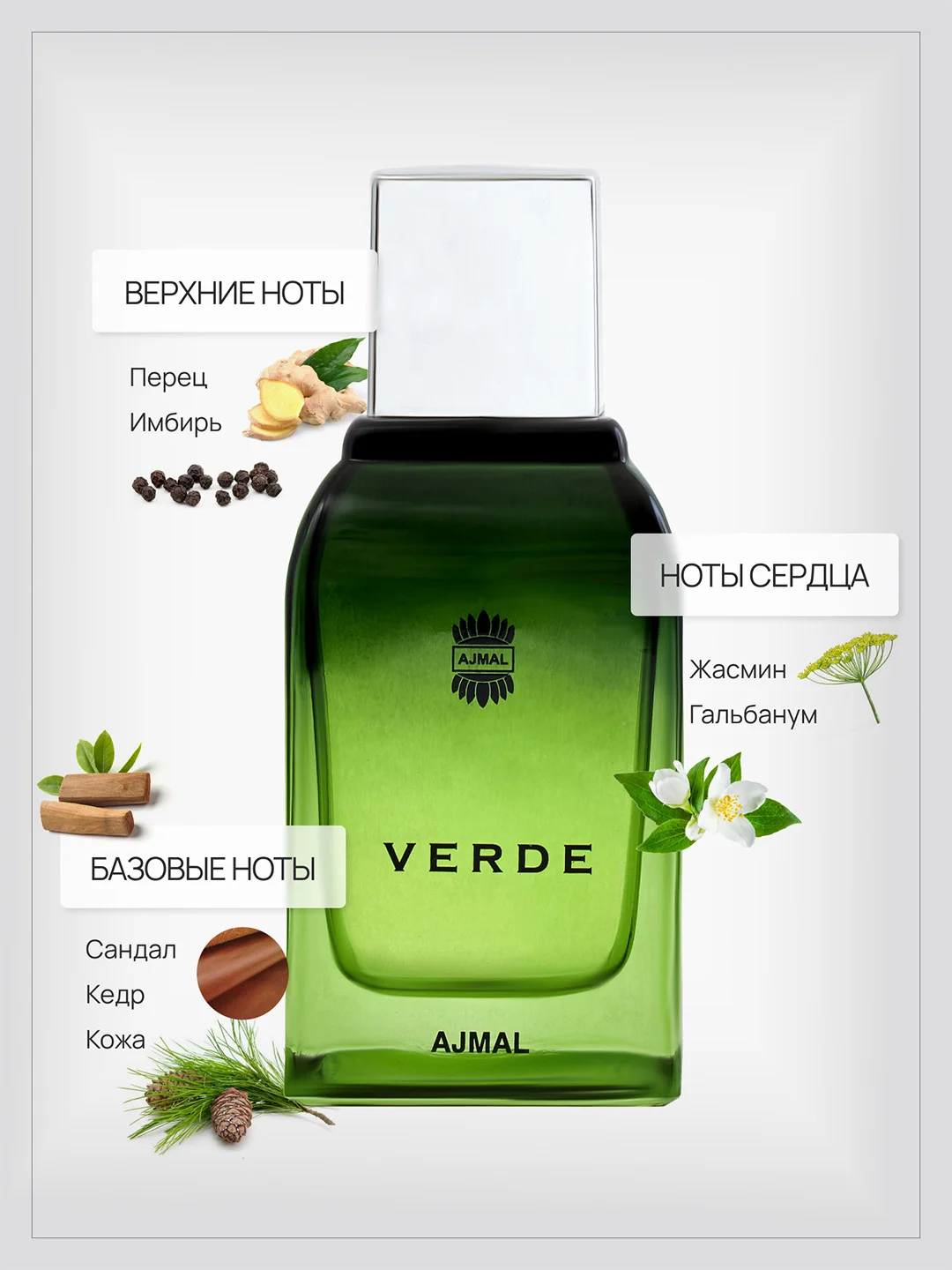 Парфюмерная вода AJMAL VERDE MEN, мужская, 100 мл