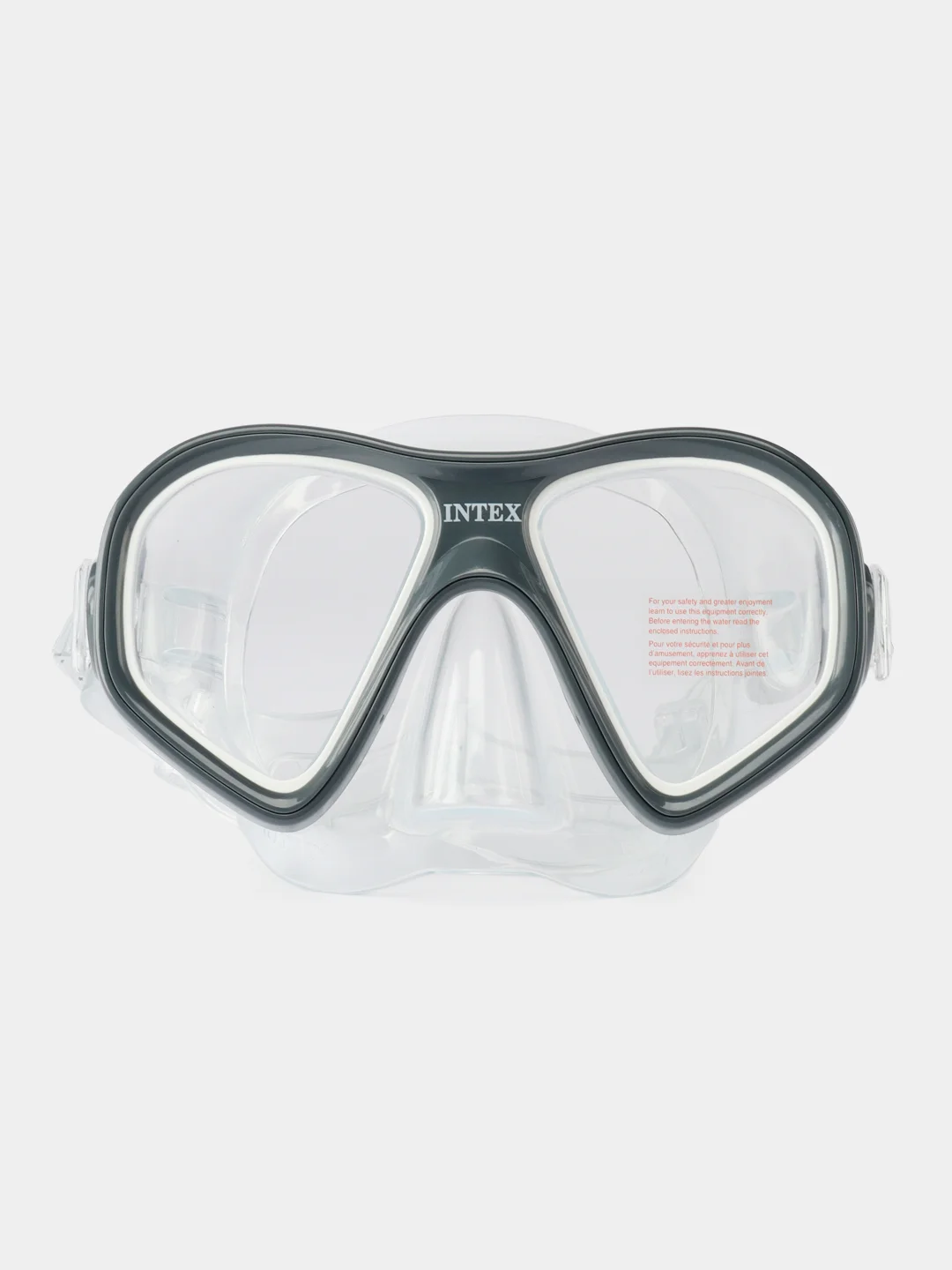 Серый маска для подводного плавания INTEX REEF RIDER, плавательные очки для бассейна, от 14 лет