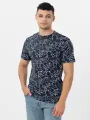 Синий меланж футболка мужская, хлопковая