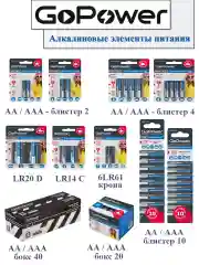 Батарейка GoPower LR03 AAA BOX20 Shrink 4 Alkaline 1.5V