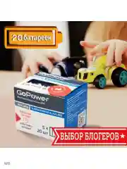 Батарейка GoPower LR03 AAA BOX20 Shrink 4 Alkaline 1.5V
