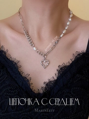 Цепочка женская, с сердцем