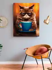 "Не выспался Кот" алмазная мозаика на подрамнике 40 х 50 "Art on Сanvas"