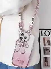 Тёмно-розовый чехол для iPhone 15 Pro Max, 15 Pro, 15, 14, 23, 12, 11, 14 Pro Max, 14 Pro Lucky Bear