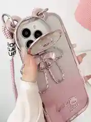 Тёмно-розовый чехол для iPhone 15 Pro Max, 15 Pro, 15, 14, 23, 12, 11, 14 Pro Max, 14 Pro Lucky Bear
