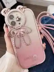 Тёмно-розовый чехол для iPhone 15 Pro Max, 15 Pro, 15, 14, 23, 12, 11, 14 Pro Max, 14 Pro Lucky Bear